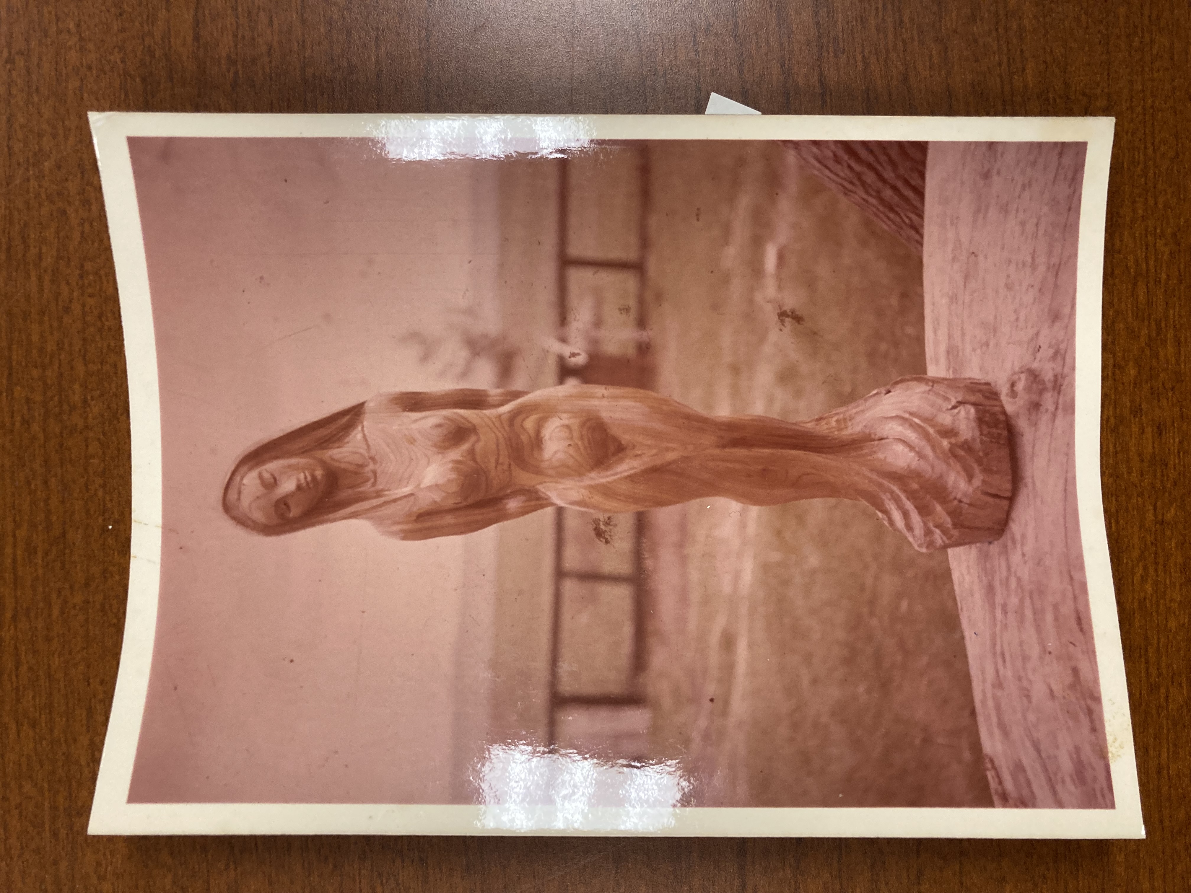 A photo of a woodcarving done by Jean Julien Bourgault