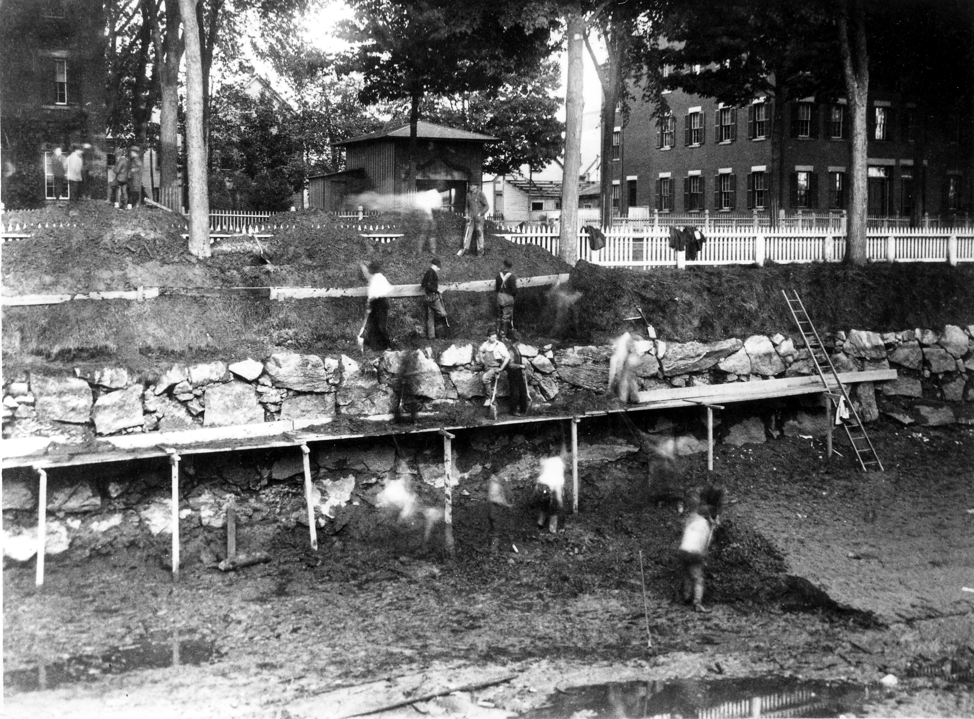 Laborers constructing the Lewiston Maine Canals